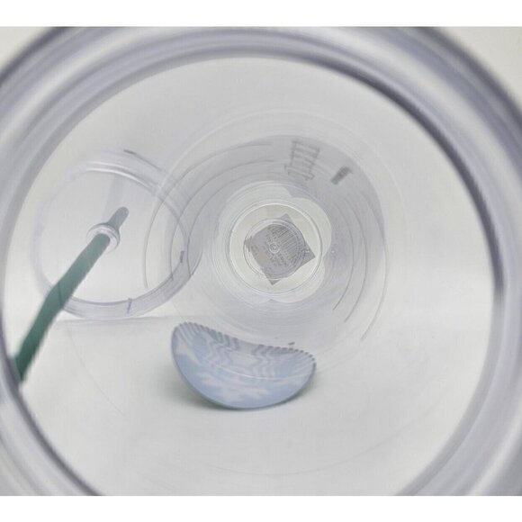 STARBUCKS Venti Tumbler Clear Green Logo Lid 24oz Double Wall Straw Screw on lid - Picture 6 of 6